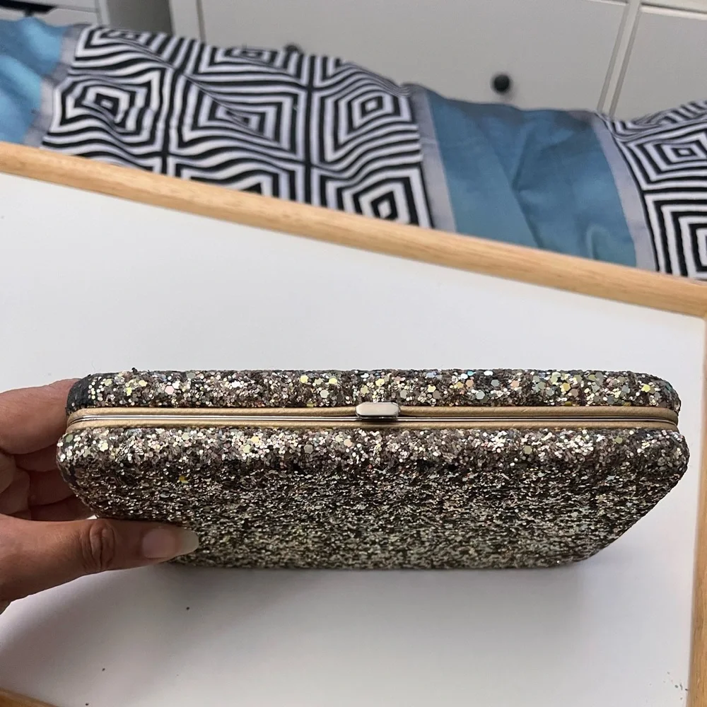 Gold glitter compact clutch, used a couple times for events.
